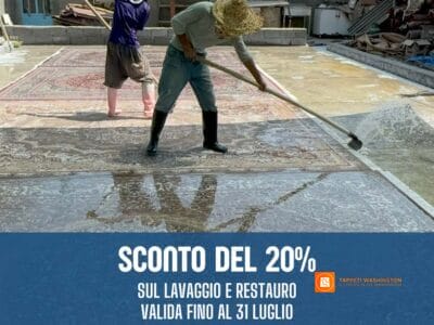 Sconto del 20% su lavaggio e restauro tappeti a Milano